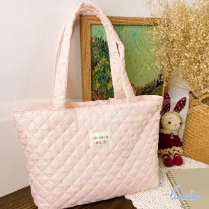 Personalized Floral Quilted Tote Bag Custom Name Bag