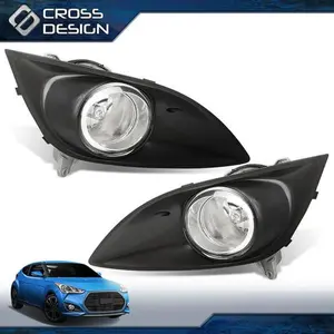 CROSSDESIGN Fog Light Lamp Set Fit For 2013-16 Hyundai Veloster Turbo 865232V500 922022V500