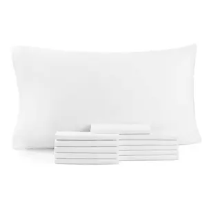 Lulworth Soft White Pillowcases (12 Pack), 200 Thread Count, Color Coded, Size Options, Cotton Poly Blend
