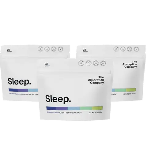 The Absorption Company Melatonin-Free All Natural Sleep Aid Powder Supplement With Saffron, Magnesium & Chamomile for Deep Sleep & Stress Reduction - Chamomile Lemon Flavor