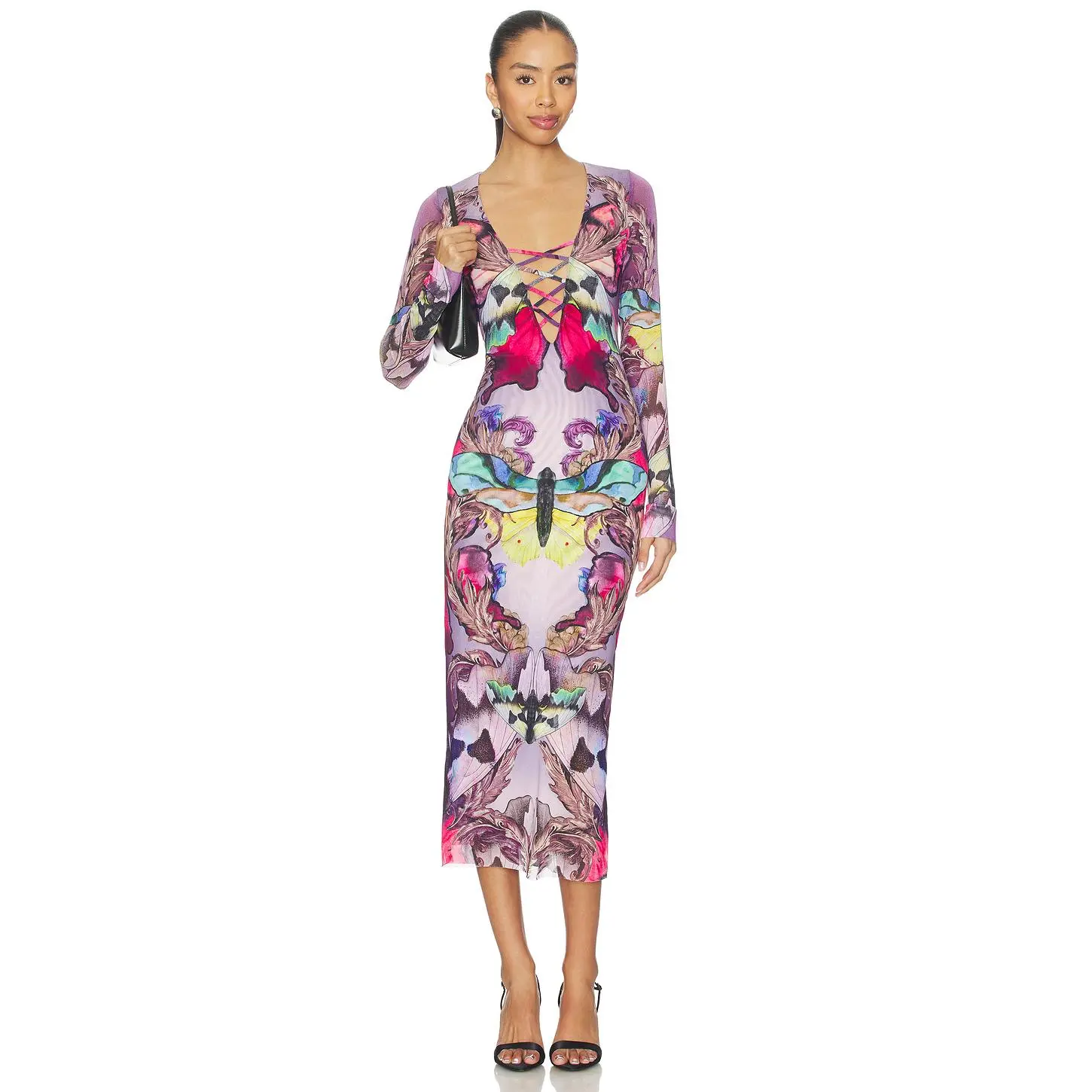 AFRM Cambria Dress in Ornate Butterfly