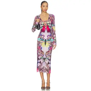 AFRM Cambria Dress in Ornate Butterfly