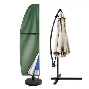 Heavy-Duty Offset Umbrella Cover for Curved & Straight Umbrellas All-Weather Protection Durable Polyester Fits 7.5 to 13 Ft for Patio Garden Deck Outdoor Use