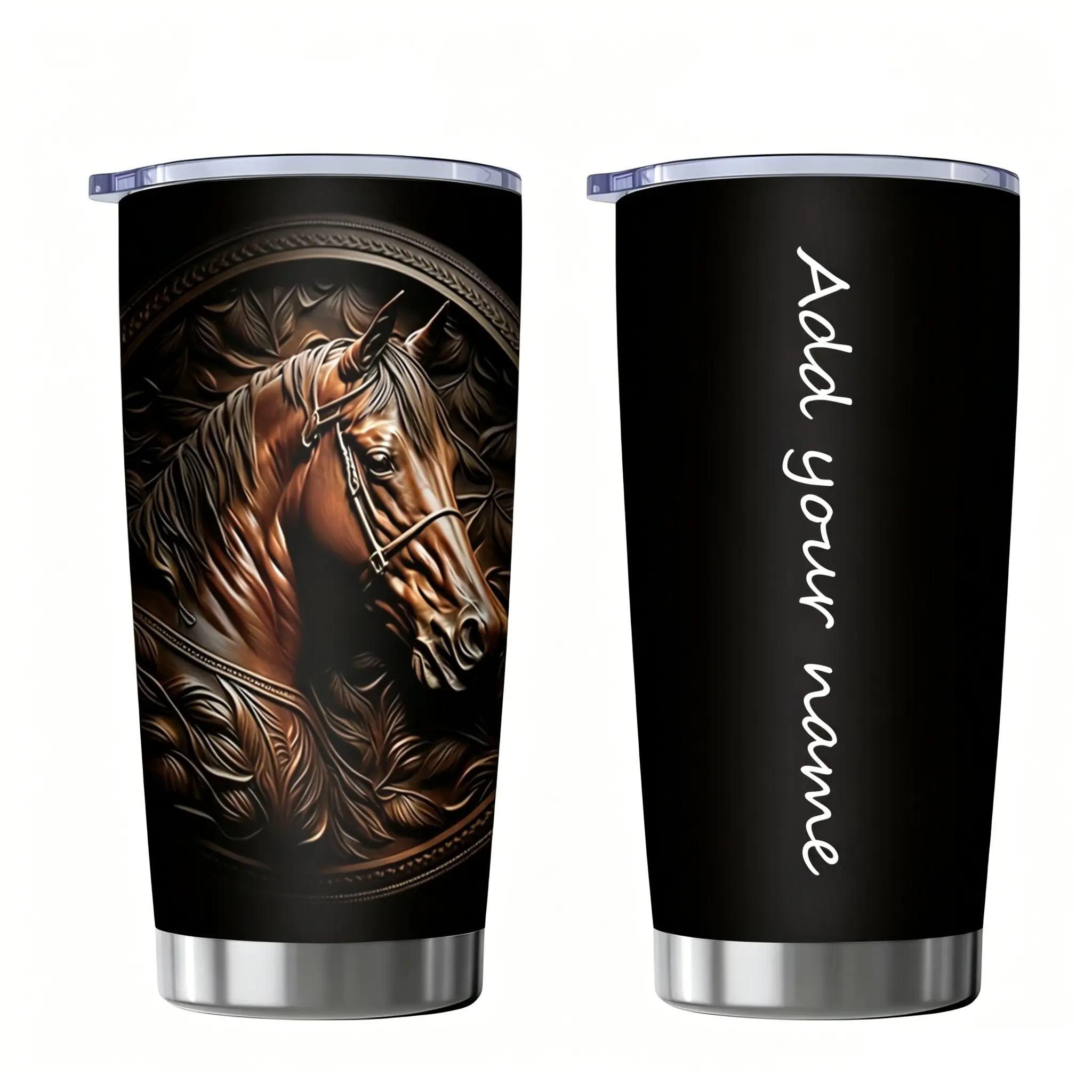 Custom Print Stainless Steel Tumbler 20oz, Personalized Insulated Travel Mug with Lid for Travelers, for Hiking, Camping & Pool, Easy To Clean, Lake, Cabin Trips, Leak-Proof, Heat Resistant, Adults, Office Work, Picnic, Slim Design