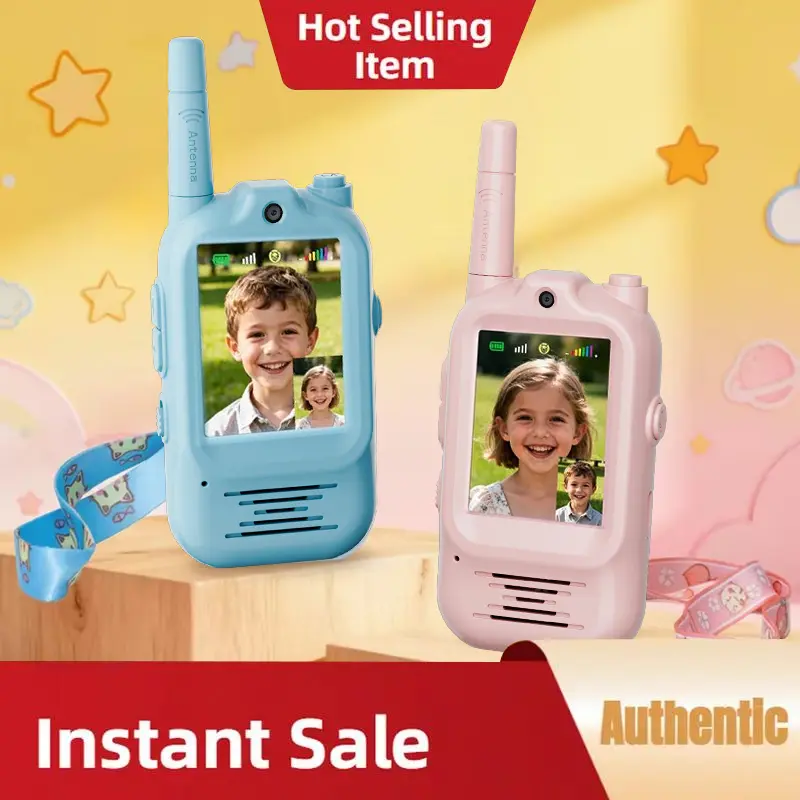 AISOMEX Kids' Walkie Talkie Toy Set (2-Piece, 3-12 Years) with Camera Built-In, Video Mode, Long-Distance Communication, Valentine's Day Gift, Indoor-Outdoor Holiday Entertainment