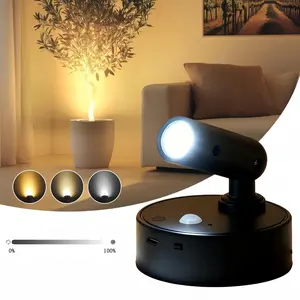Modern LED Adjustable Ambiance Wall Lamp, USB Rechargeable Smart Light, Magnetic Spotlight, Corridor Washlight, Indoor Lighting