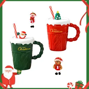 Christmas Santa Claus Mug Mr. Christmas Theme Ceramic Cup Hot Drink Gift, Large Capacity Home Office Coffee Breakfast Mug, Wedding Favors Couple Cups, Ceramic Mugs