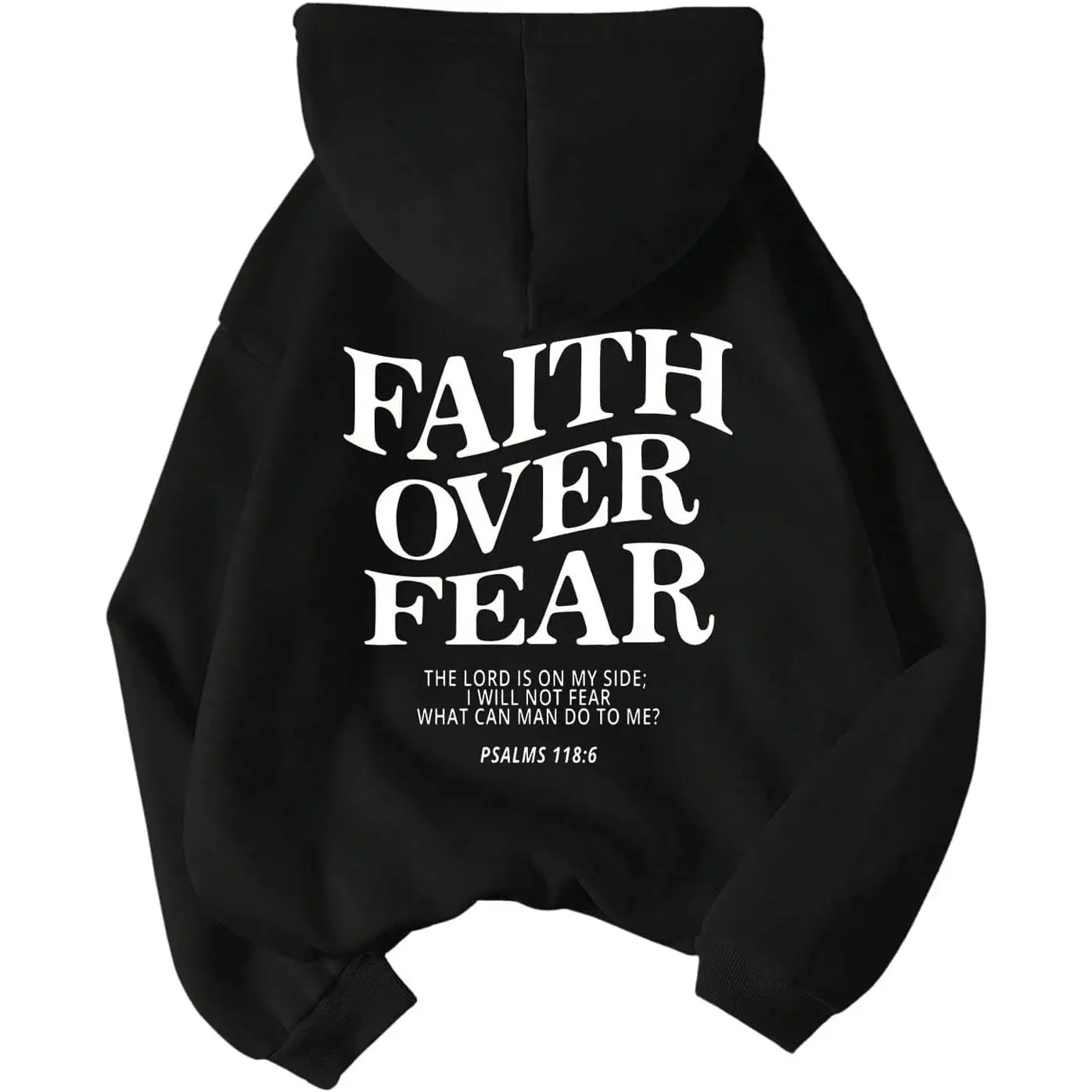 Women's Pull-On Casual Pullover Hoodie - Christian Faith Over Fear Graphic Long-Sleeve Tops, Sports Outerwear Clothes for Outdoor Activities