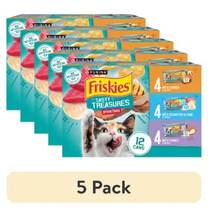 Friskies Gravy Tasty Treasures Prime Filets, Wet Cat Food, 12 Pack, 5.5 oz Cans