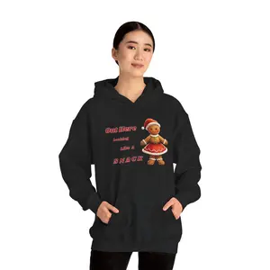 Adult Themed Gingerbread Woman Hoodie - 'Out Here Looking Like a Snack' Christmas Attire