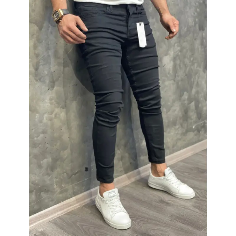 High-quality Men's Stretch Skinny Athletic Jeans with Pockets for Casual Work All Seasons Gift