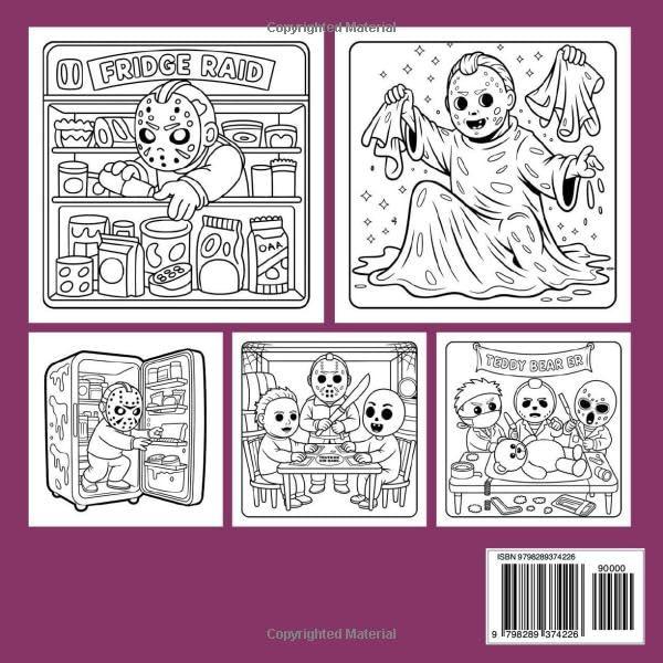 Cutest Serial Killers: Creepy Slumber Party Coloring Book for Adults and Teens: Adorable Yet Creepy of Slasher Icons in Pajamas, Midnight Snacks, and ... Twist (Cutest Serial Killers Coloring Book)