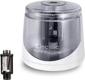 Electric Pencil Sharpener,  Operated for  Artists Adults, Automatic Sharpen for 2B/HB/Colored Pencils, Portable for Classroom (White)