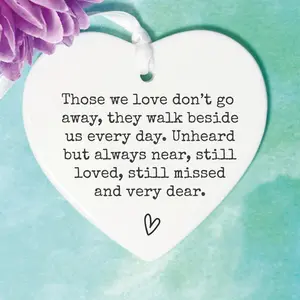 1pc, Ceramic Product, Sympathy Heart Gift, Hanging Memorial Keepsake, Remembrance Ornament, Condolence Gift For Loss