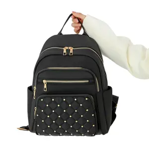 Unisex Korean Minimalist Beaded Backpack For Spring And Summer, Multi-Compartment Travel Daypack For Men And Women, Versatile Casual Rucksack Ideal For Daily Commute Outdoor Trips And Perfect Gift Choice For Any Occasion