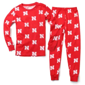 Nebraska Huskers Youth Allover Print LS Pajama