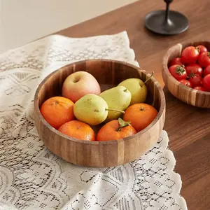 Home Use Wooden Bowl, Rosewood Salad Bowl, Fruit Dish, Ice Cream Dessert Plate, Dried Fruits Snacks, Shallow Rim Real Wood Bowl, Salad Serving Bowls