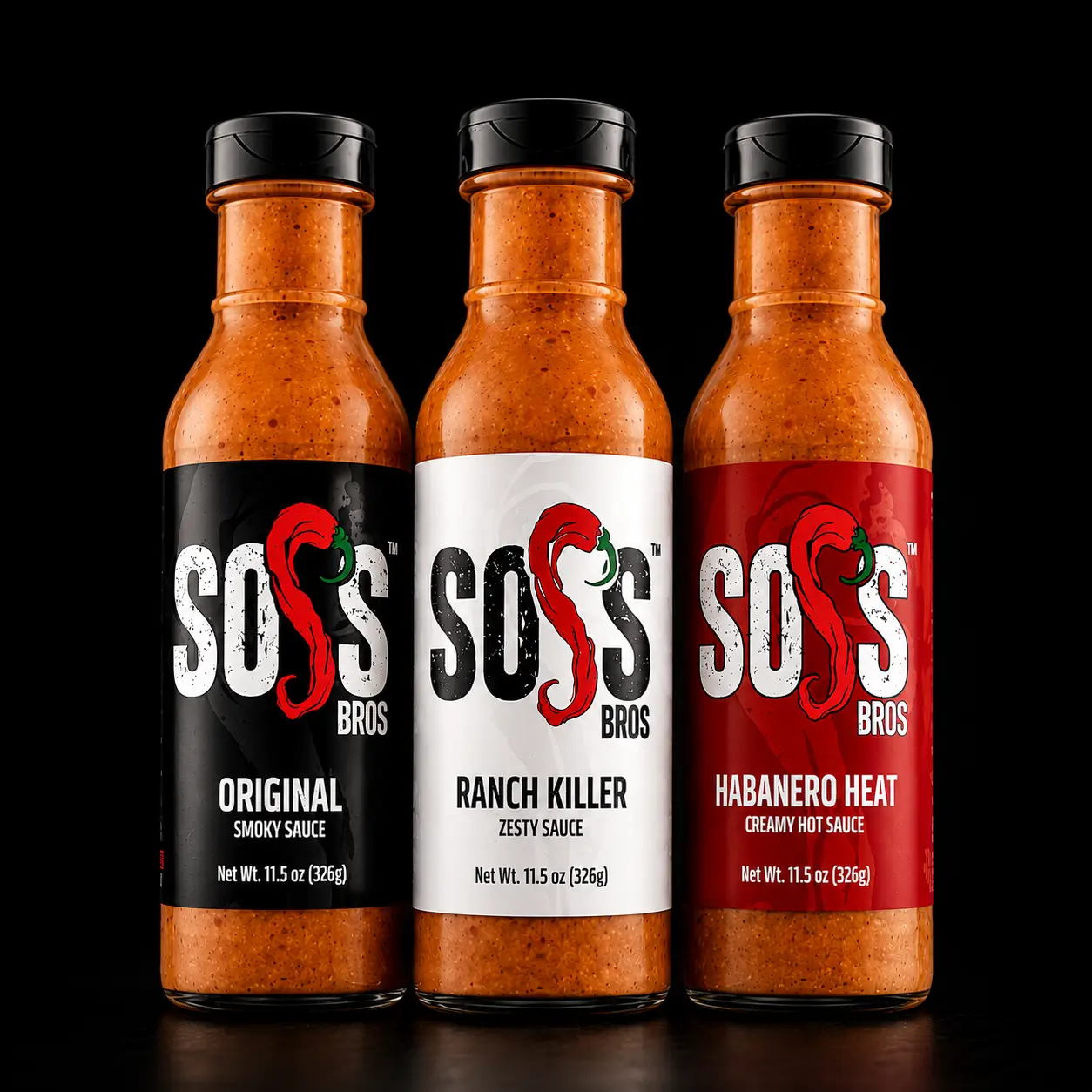 The Three Amigos Variety Pack, Assorted Flavors, Ranch Killer, Smoky Original, Habanero Hot Flavor Bundle