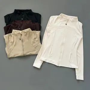 Women’s Plus Size Solid Zip-Up Track Jacket with Thumbhole Cuffs, Slim-Fit Sports Jacket for Gym, Running, Pickleball & Tennis