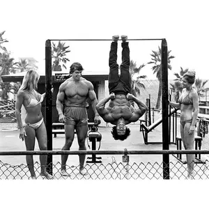 No Framed, Arnold Schwarzenegger Poster The Greatest Friendship in Bodybuilding History Black And Whiter