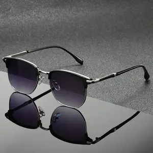 Vintage Square Sports Sunglasses With Metal Frame and UV Protection, Lightweight Eyewear for Driving, Cycling, Hiking, Travel and Outdoor Activities