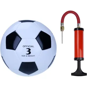 Classic Black & White Soccer Ball with Pump - Machine Stitched PU Leather - Durable  & Match Ball - Sizes 3, 4, & 5 for  & Adults