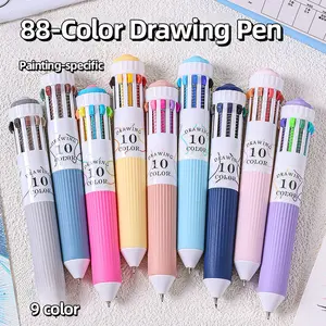 3/9pcs Multicolor Ballpoint Pens, 88 Color Millimeter Colored Pencils, Art Markers Pen, Vibrant Colors, Suitable for Handbooks, Diaries, Coloring, Professional Drawing
