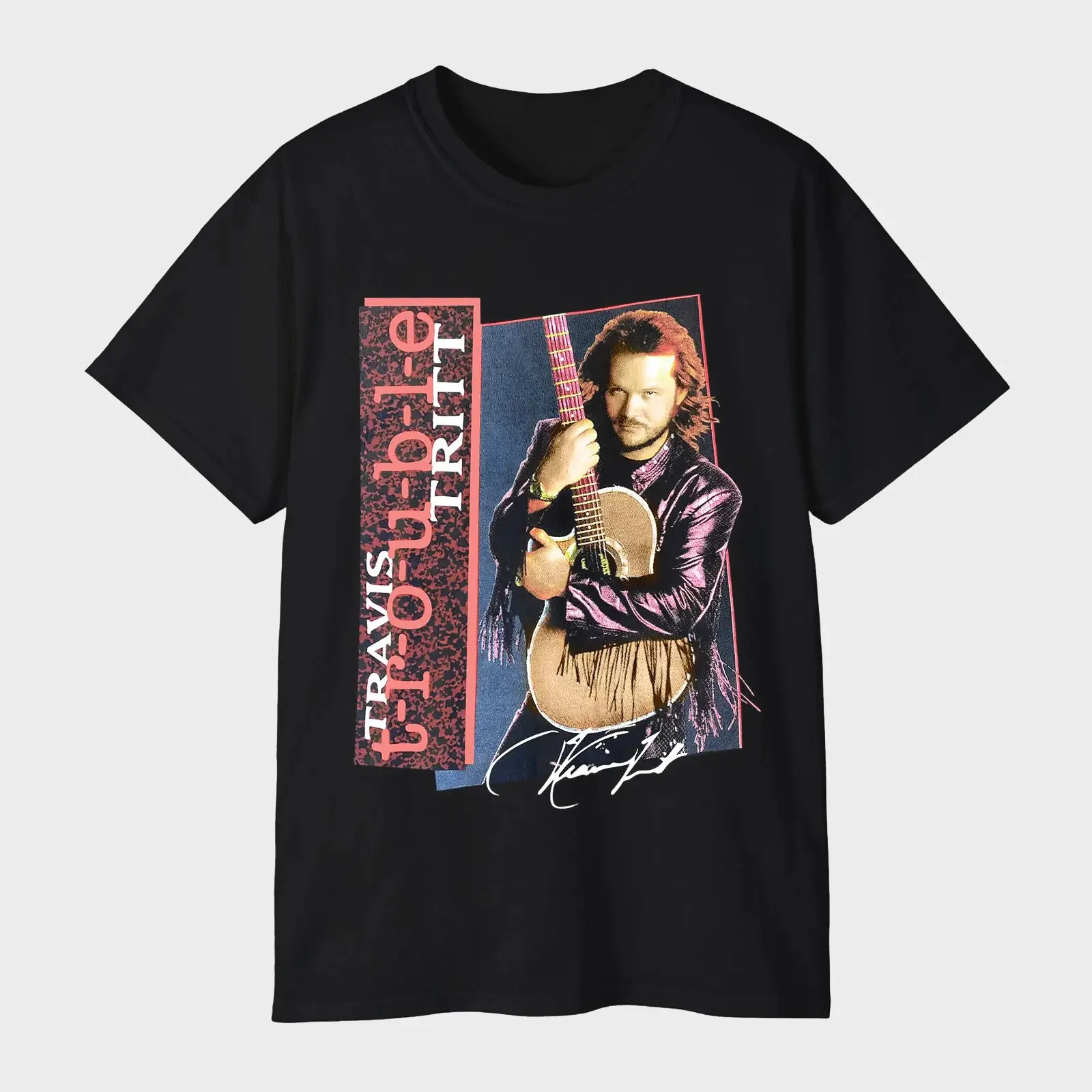 Travis Tritt T-R-O-U-B-L-E Vintage 1992 Tour T-Shirt – Classic Country Music Legend Tee