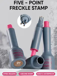 Quick Freckle Placement Stamp and Pen, Five-Point Freckle, Hyper-Realistic 1-Second Stamp, Sweat & Waterproof Makeup Cosmetic