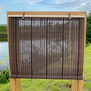 XIUXIU Bamboo Roller Shades Roman Shades for Window Roll Up Blinds for Home Light Filtering Indoor Outdoor Patio G71 W x 74" H