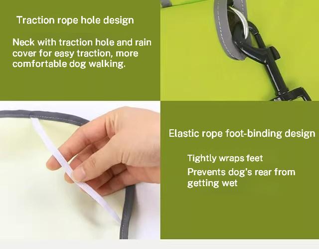 Dog Raincoat, Adjustable Dog Rain Jacket Clear Hooded Double Layer, Waterproof Poncho with Reflective Strip Straps for Small Medium Large Dog