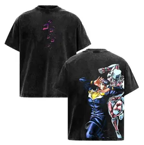 Vintage Josuke Higashikata Jo's Graphic Washed T-Shirt, Heavy Cotton Oversized Print T-Shirt, Gift for Fans Anime