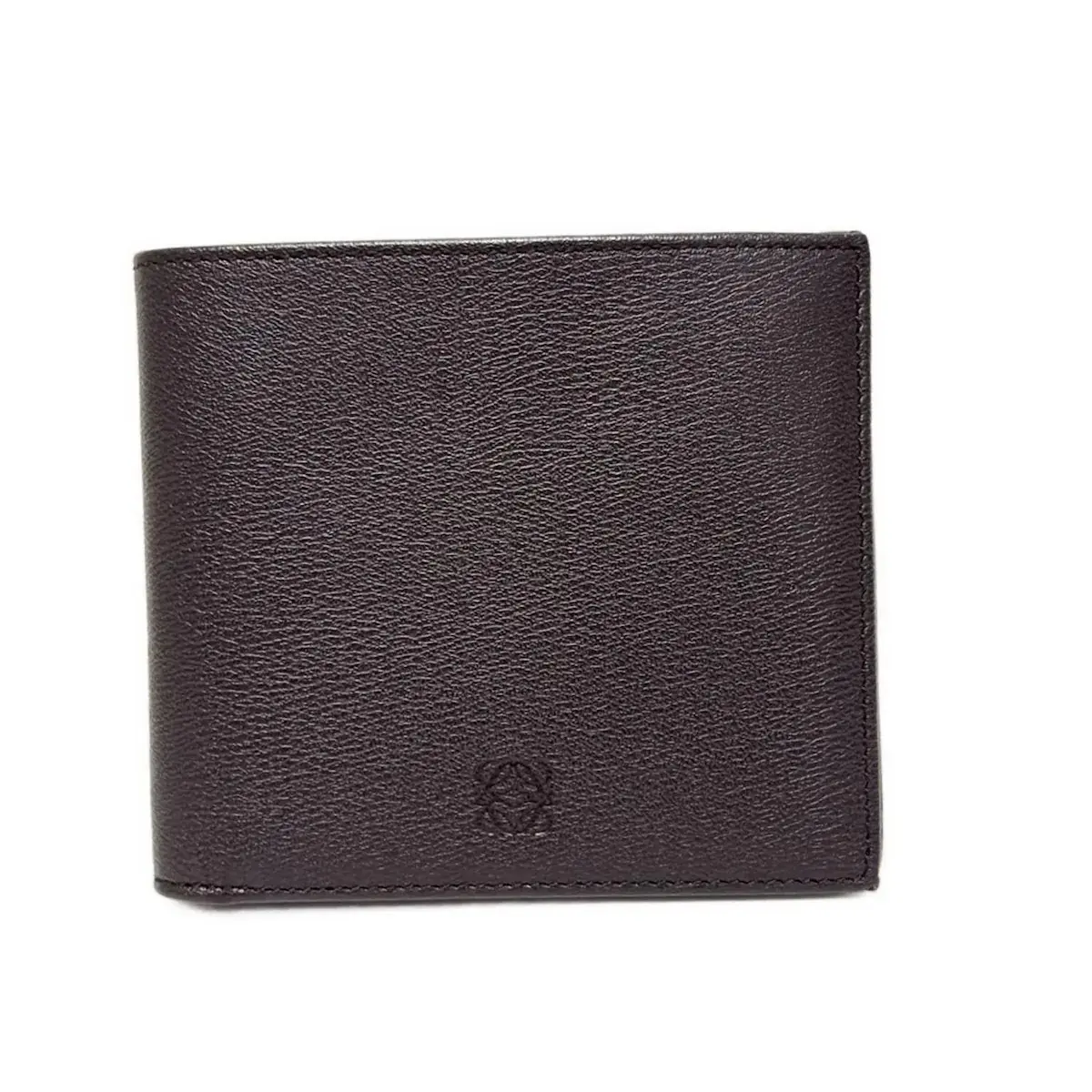 Pre-owned Loewe Soft Grain Leather Small Leather Goods Preowned Men's Bill Soft Grained Leather Wallet (Brown)