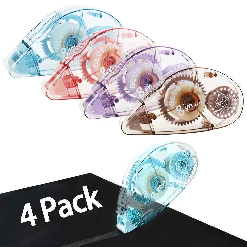 Double-Sided Tape Roll Set (4/6/8 Pieces), Scrapbook Supplies, Craft Tape Roller, Adhesive Tape for Scrapbooking, School Office Log Items, Adhesive Strips, Glue Tape For Scrapbooking