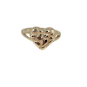 Gold Heart Nugget Ring - 18k Gold Filled