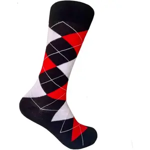 Men's Groomsmen Wedding Party Events Gala Collection Argyle Dress socks