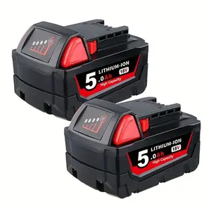 Replace for Milwaukee M18 18V Lithium 5.0Ah Extended Capacity Battery 48-11-1812 48-11-1860 Rechargeable Power Tool