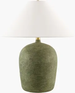 Rich Tan Traditional Table Lamp with linen details for bedside or console tables