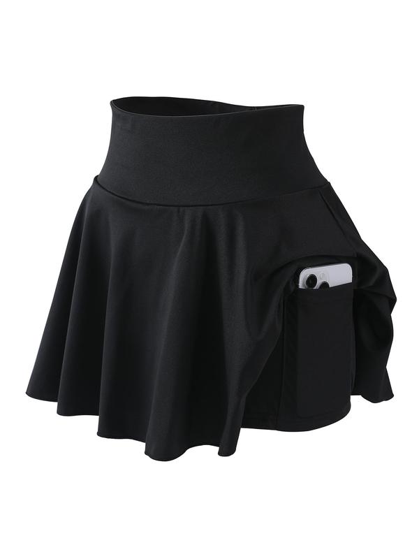 Women's Plus Size Outdoor Sport High Waist Stretch Golf Tennis Skirt, Comfortable Pleated Short Skirt with Liner and Pockets for All Seasons, Athletic Skort