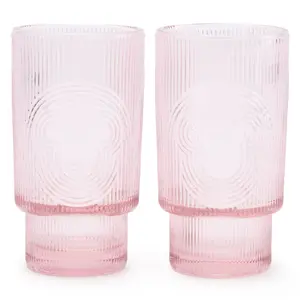 Disney Store Mickey Mouse Icon Glass Tumbler Set – Pink