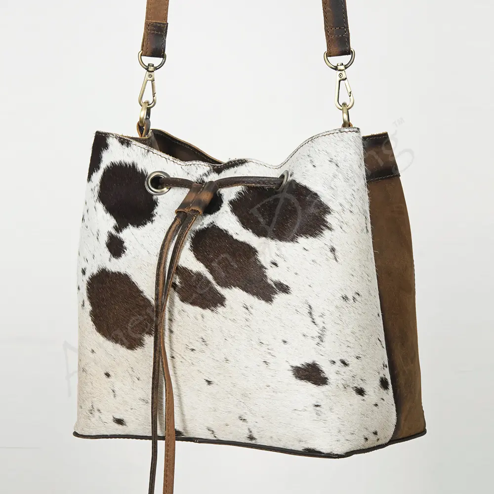 American Darling Bucket Hair-On Genuine Leather Women Bag Western Handbag Purse