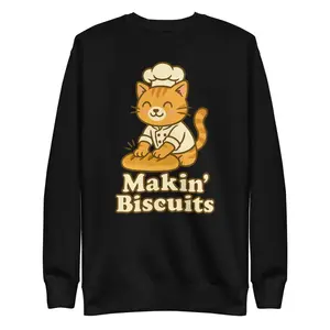 Cute Cat Chef T-Shirt – “Makin’ Biscuits” Funny Baking Tee