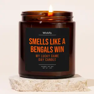 Smells Like A Bengals Win, Lucky Game Day Candle, Bengals Football Candle, Bengals Fans Gift, Game Day Decor, Sport Themed Candle, Cleveland Victory Candle