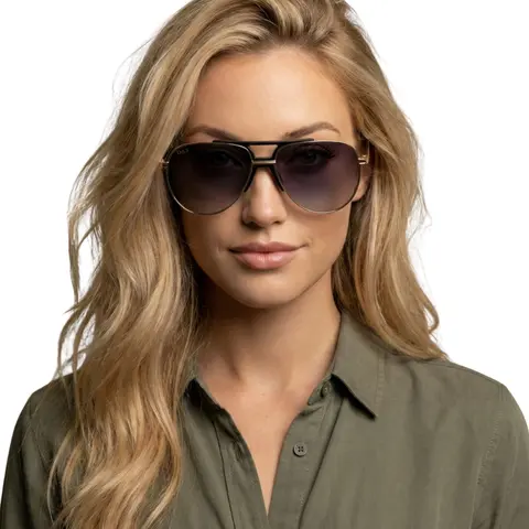 DAX EYEWEAR Unisex Polarized Pilot Aviator Sunglasses - Full Rim, Large Hair-Friendly Lightweight Metal-Acrylic Frame, TAC UV400 Shield Lenses, Casual Outdoor Use for Beach Brunch, Sunglasses for Women