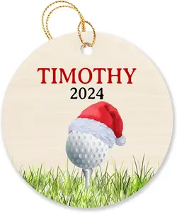 Personalized Golf Christmas Ornament, Golf Sport Keepsakes, Golf Ornaments Xmas Tree Decor, Golf Lover Ornament Gifts for Lovers Fan Team, Golf Clubs Sport Ornament 2024 Christmas Custom Name & Year, Golf Ornament