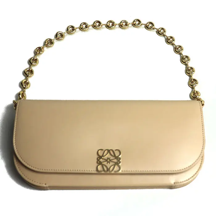 Pre-owned Loewe Calfskin Tote Bags Goya Long Chain Leather Clutch Bag