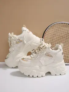 Women's Wedge Heel Thick Sole Sports Shoes, Comfortable and Stylish Athletic Footwear, Perfect for Casual Wear and Daily Use, Sneakers Height Shoes