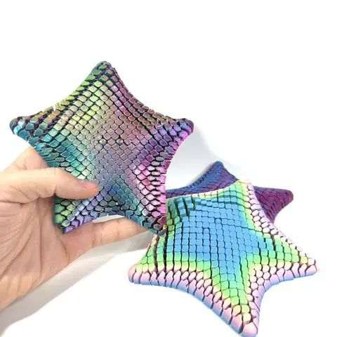 PLA Plastic Articulated Flexible Fidget Figurine - Hyper-detailed Handmade 3D Print Modern Sea-Creature Vibe Sensory Stress Reliever, 6x6x2 in Home Decor Home Supply Statue Accent