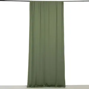 Dusty Sage Green 4-Way Stretch Spandex Backdrop Drape Curtain, Wrinkle Free Event Divider Panel with Rod Pockets - 5ftx10ft