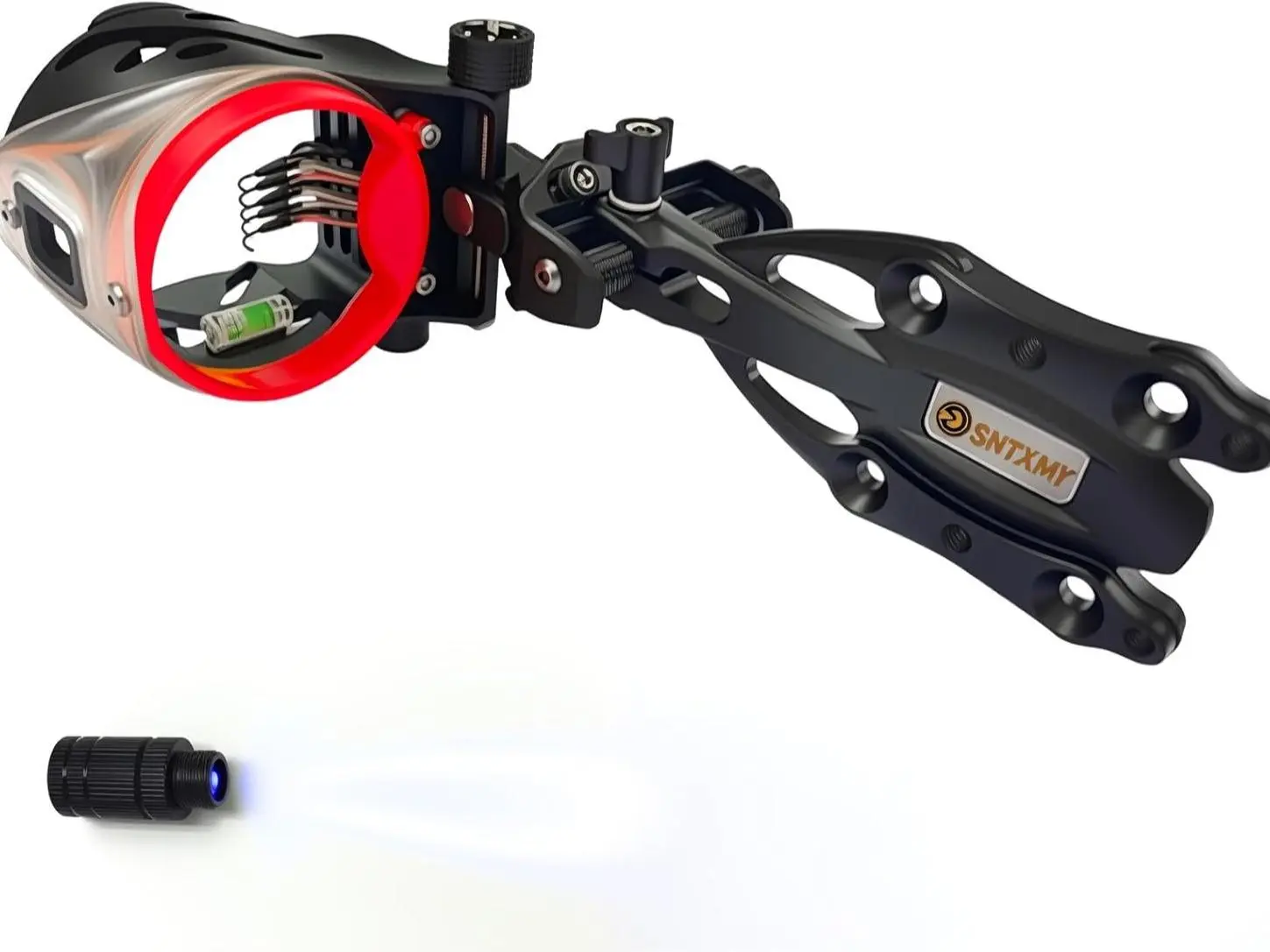 Hunting Archery Bow Sight for Outdoor Sports - 5-Pin 0.019” Fiber Optic Sights, Interchangeable Lights, CNC Machined Aluminum, Drop-Resistant, Moisture-Proof, Easy Customization, Rheostat Light, Built to Last Universal Compound Bow Kit, 5 Pin 0.019” Fiber